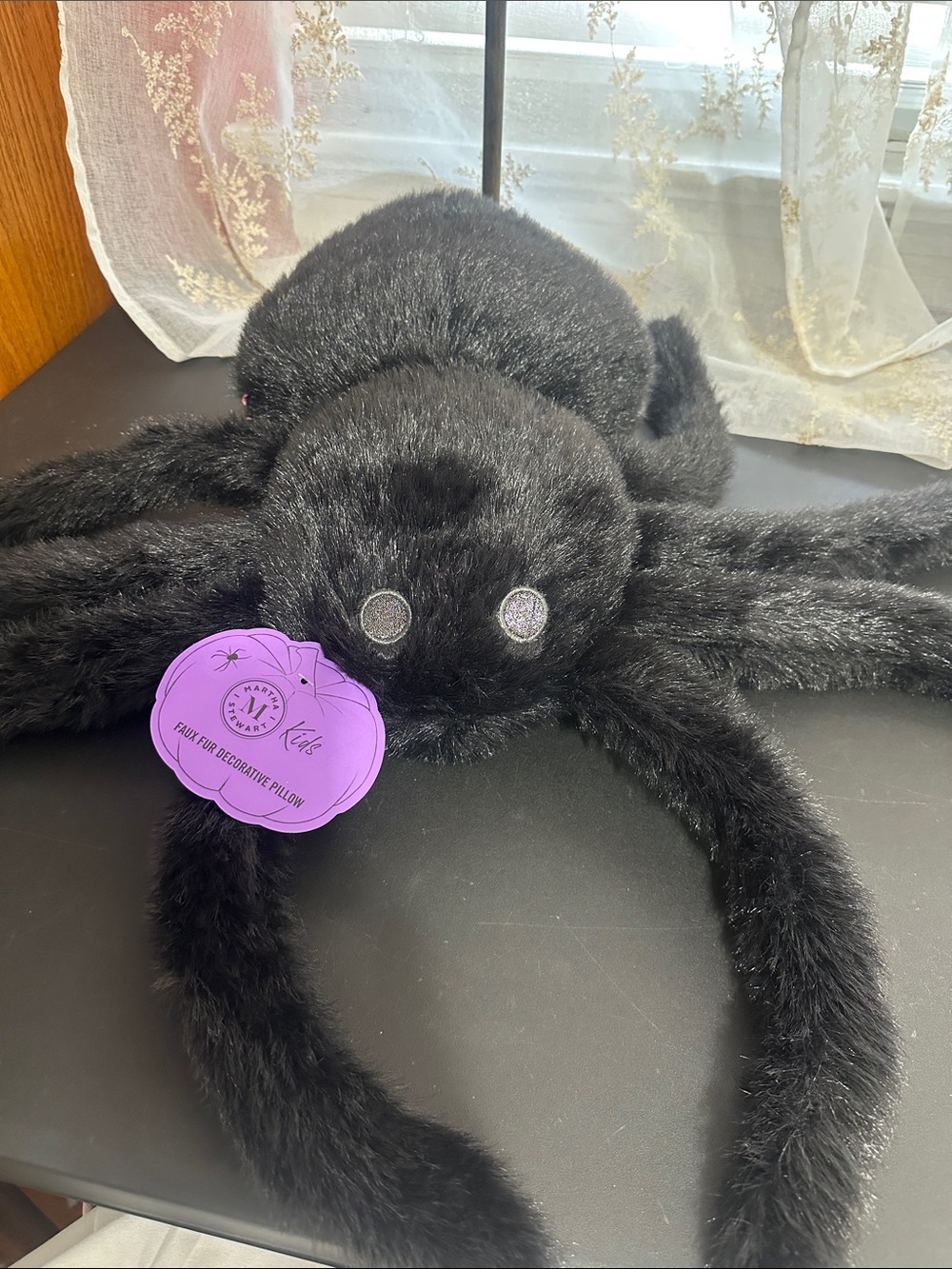 Martha Stewart Halloween black spider pillow decor
